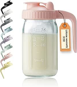 32oz Glass Pitcher with Lid & V-shaped Pour Spout